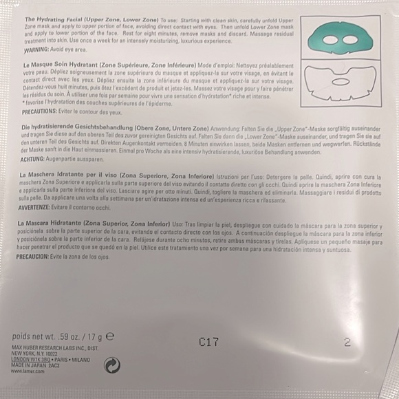 La Mer Hydrating Facial Sheet Mask x2 Set (Upper & Lower Face) 🌊✨ - Picture 5 of 6